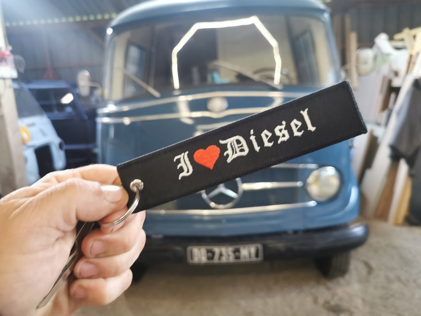 porte clef tissus brodé